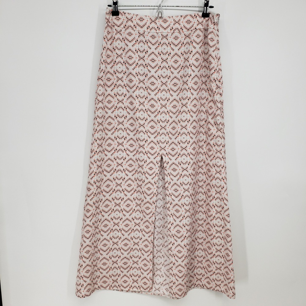 The Limited Geometric Diamond Print Maxi Skirt Women Size Small Orange White